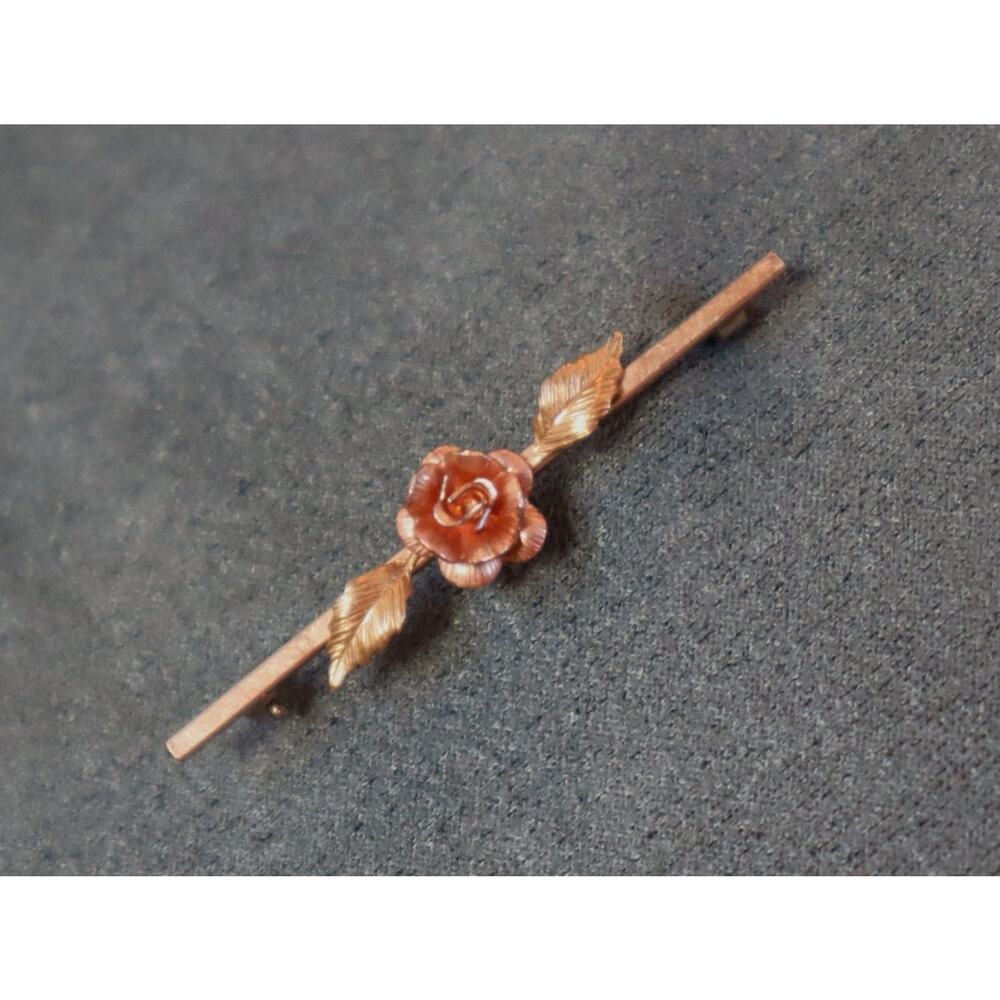 Vintage Krementz Rose Two Tone Gold Brooch